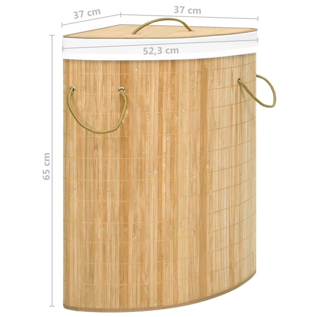 vidaXL Hoekwasmand 60 L bamboe