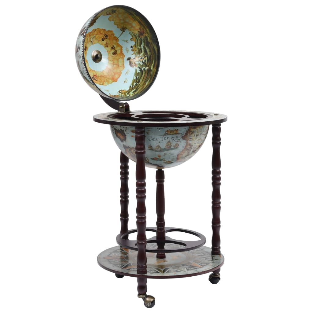 vidaXL Globe Bar Eucalyptus Wood Blue