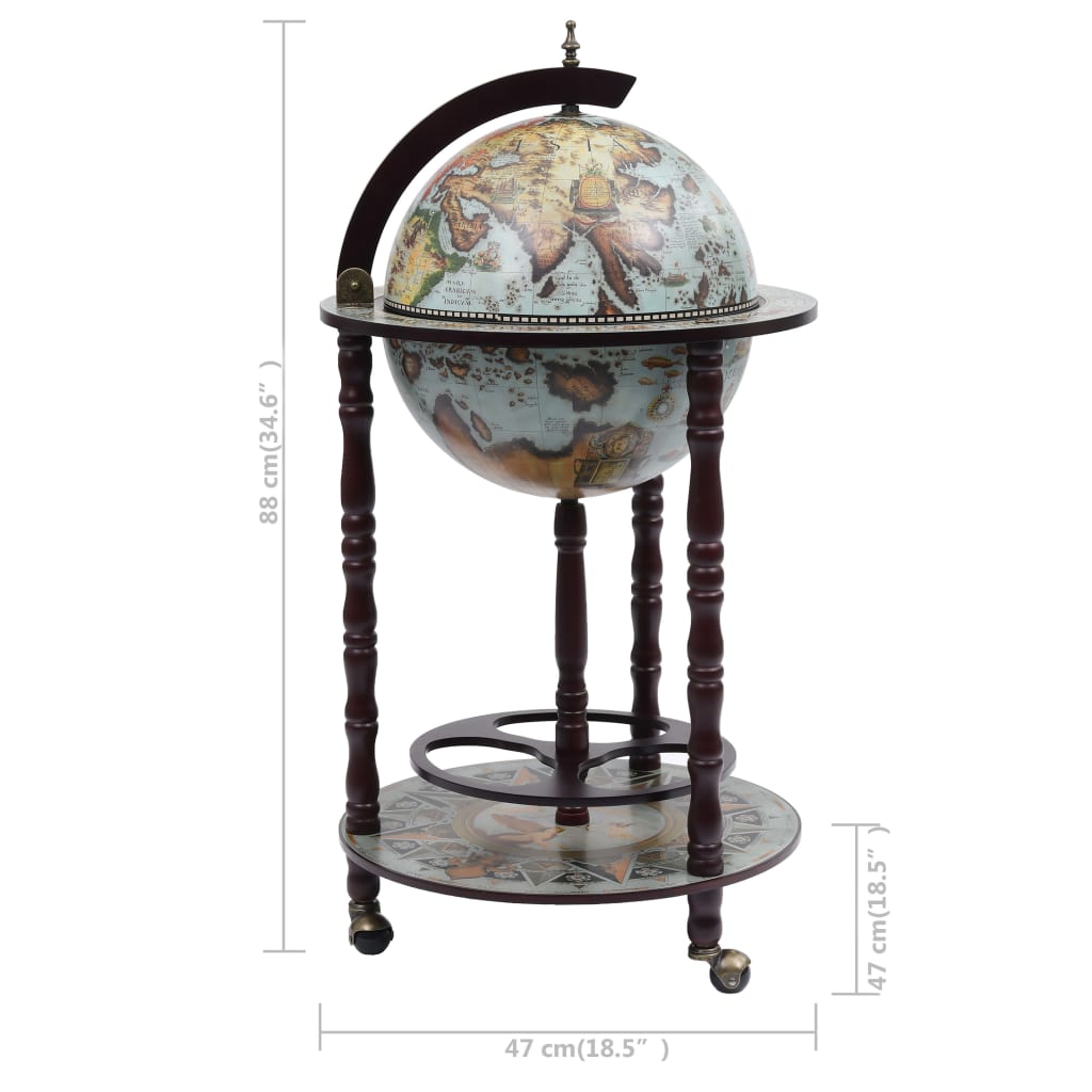 vidaXL Globe Bar Eucalyptus Wood Blue
