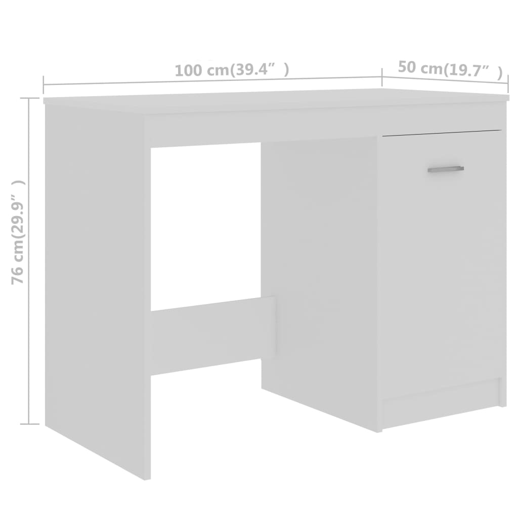 vidaXL Bureau 140x50x76 cm bewerkt hout wit
