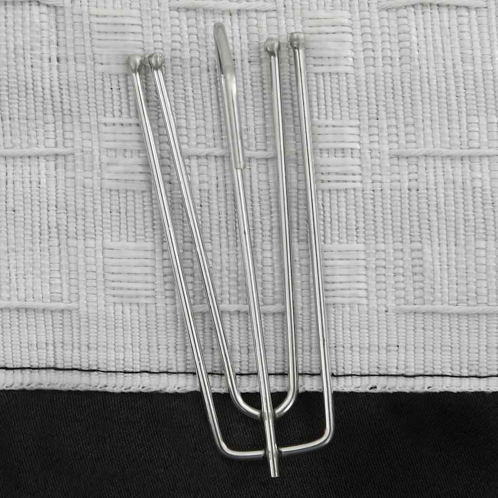 vidaXL Linen-Look Blackout Curtains with Hooks 2 pcs 140x175 cm Black