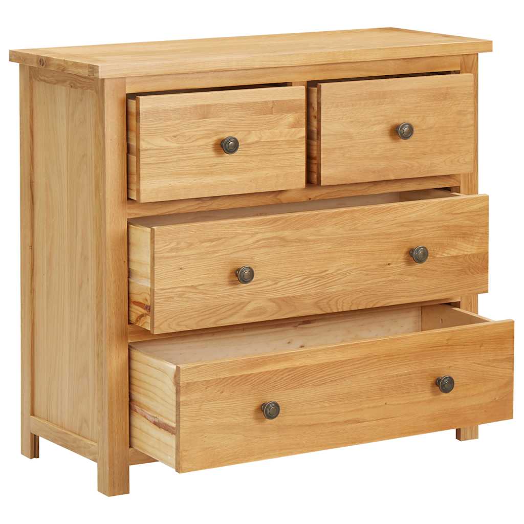vidaXL Chest of Drawers 80x33.5x75 cm Solid Oak Wood