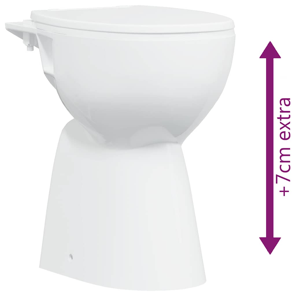 vidaXL Rimless Toilet 7 cm Extra Height Soft Close Ceramic White
