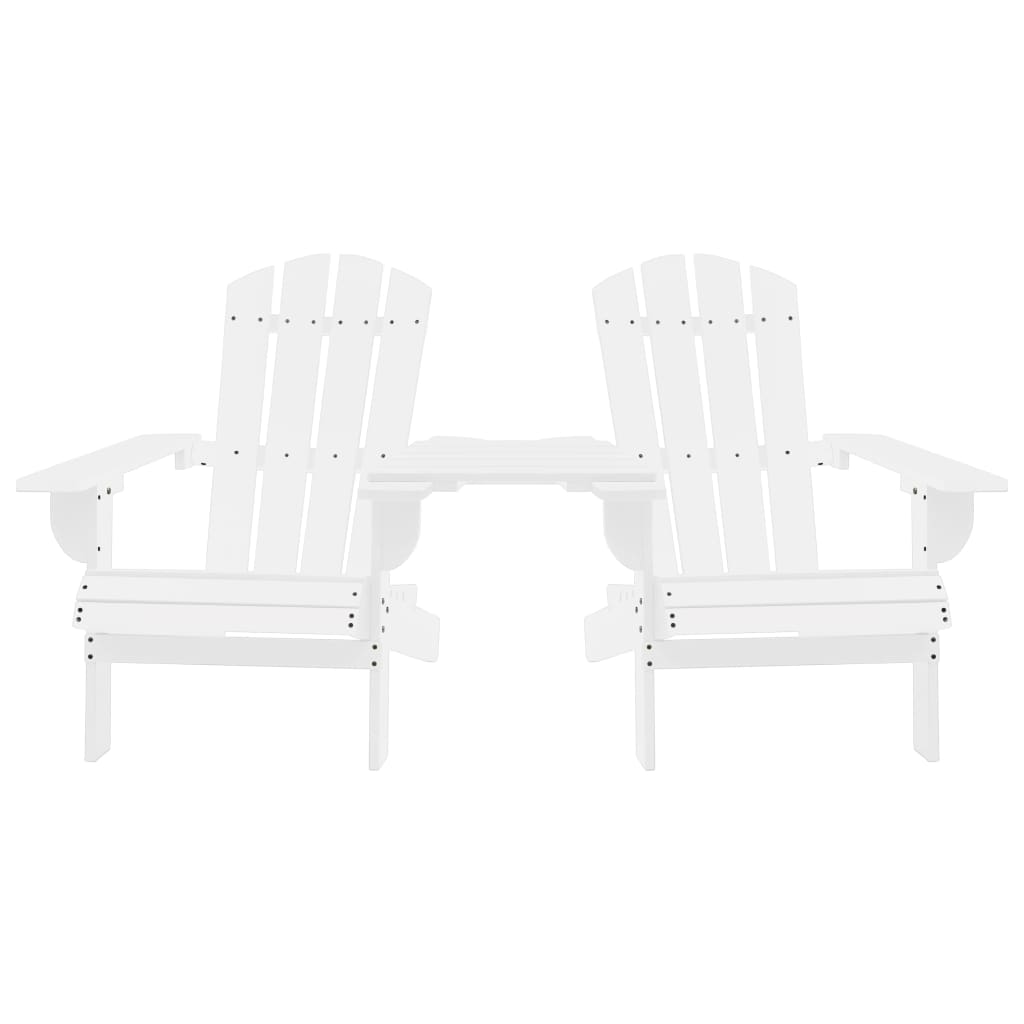 vidaXL Tuinstoelen Adirondack met tafeltje massief vurenhout wit