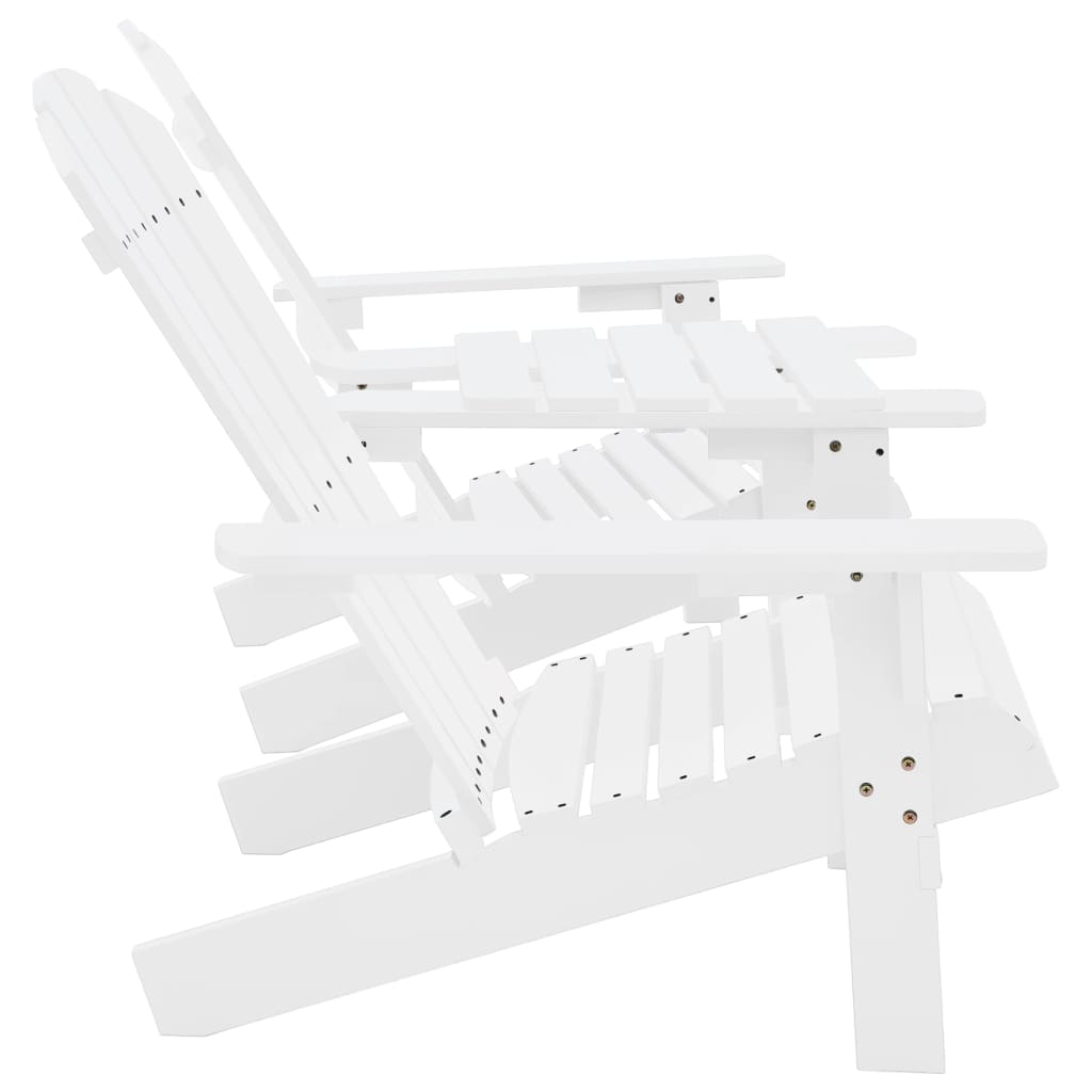 vidaXL Tuinstoelen Adirondack met tafeltje massief vurenhout wit