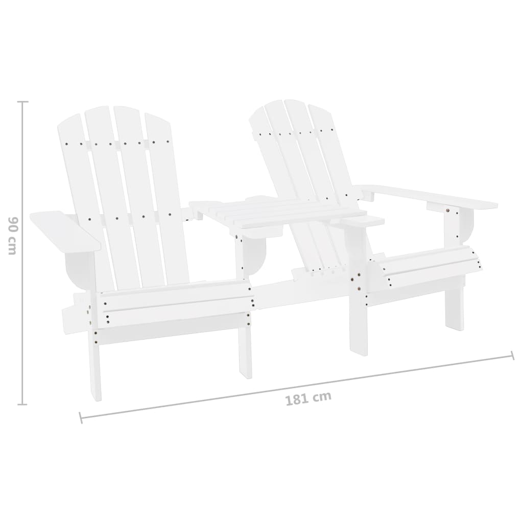 vidaXL Tuinstoelen Adirondack met tafeltje massief vurenhout wit