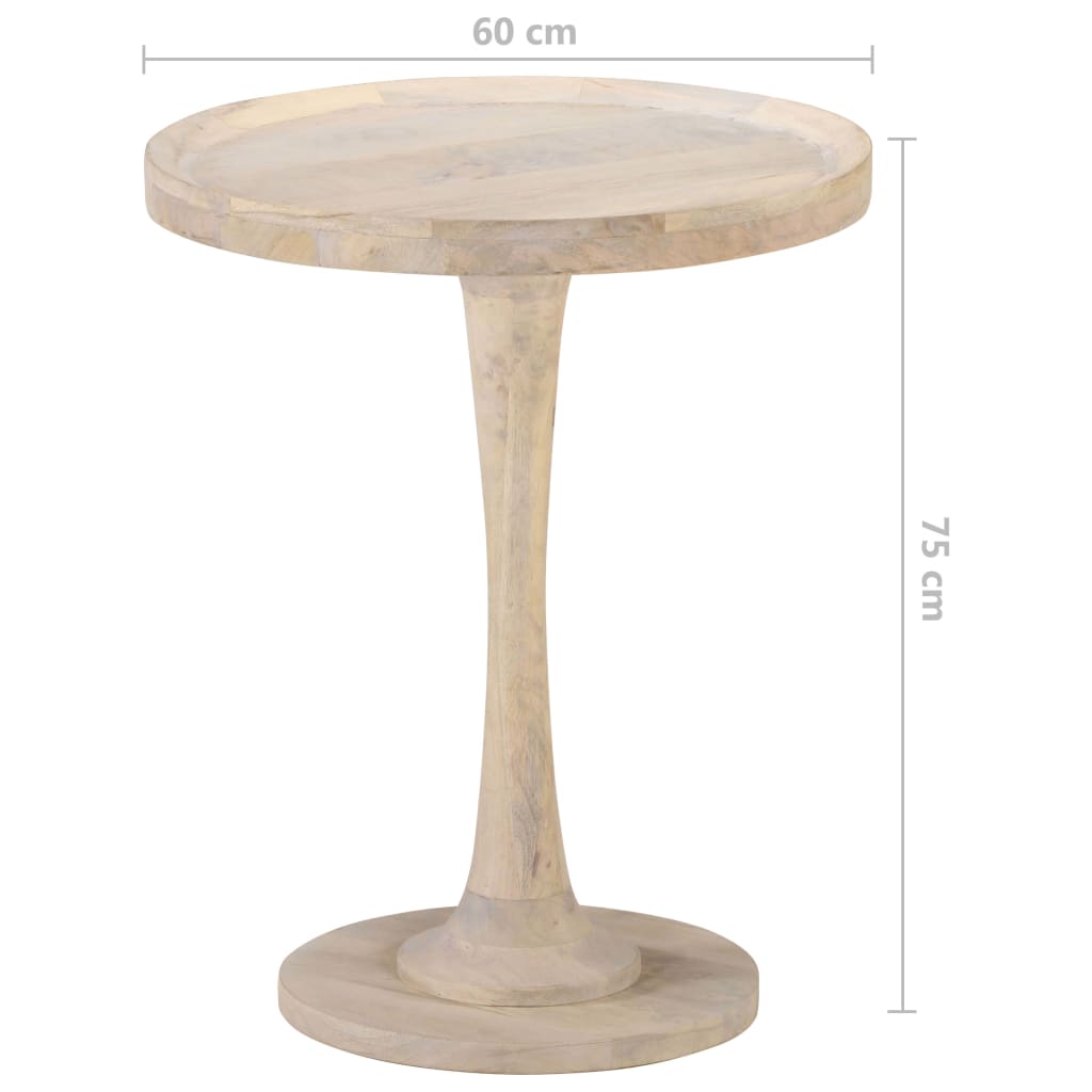 vidaXL Bijzettafel Ø60x75 cm massief mangohout