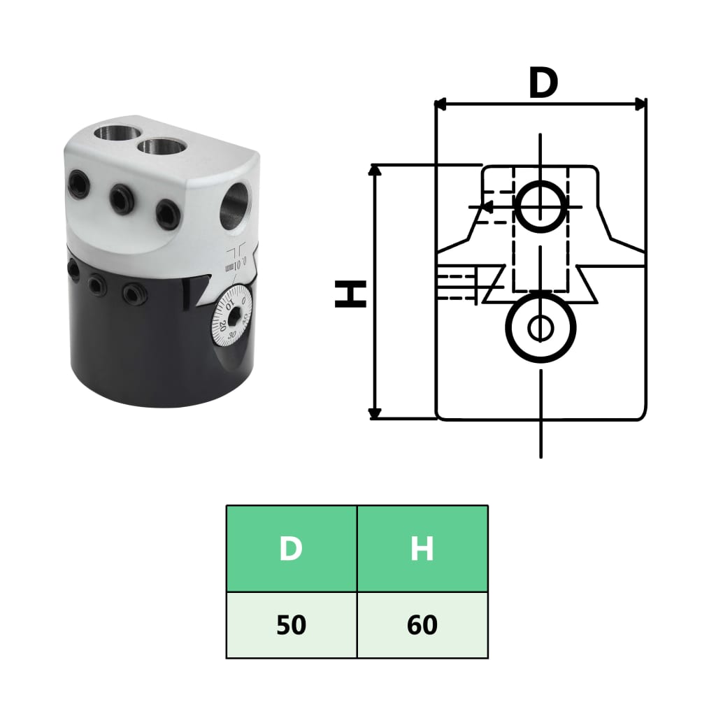 vidaXL Boorkop met MT2 boorschacht voor draaibanken 50 mm