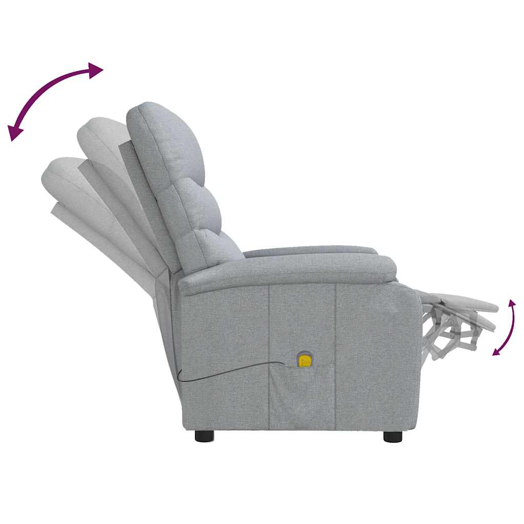 vidaXL Massage chair fabric light grey