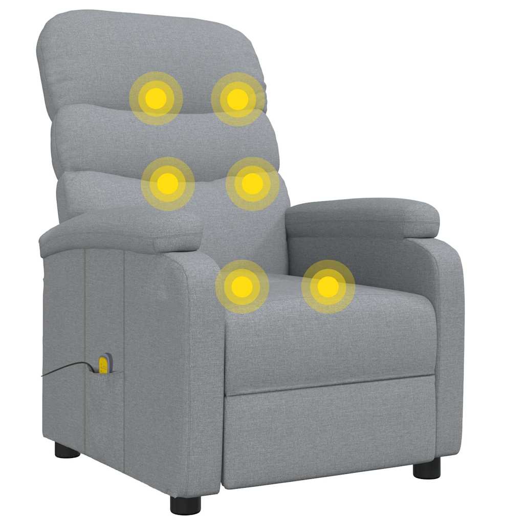 vidaXL Massage chair fabric light grey