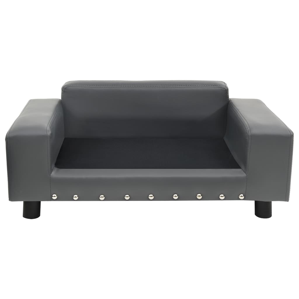 vidaXL Dog sofa 81x43x31 cm plush and artificial leather grey