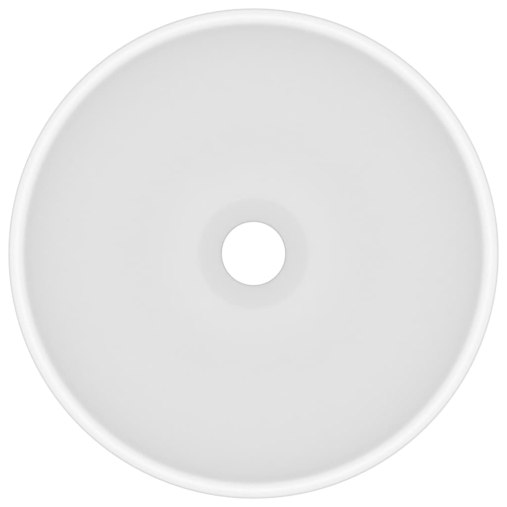 vidaXL Round Wash Basin 32.5x14 cm Ceramic Matte White