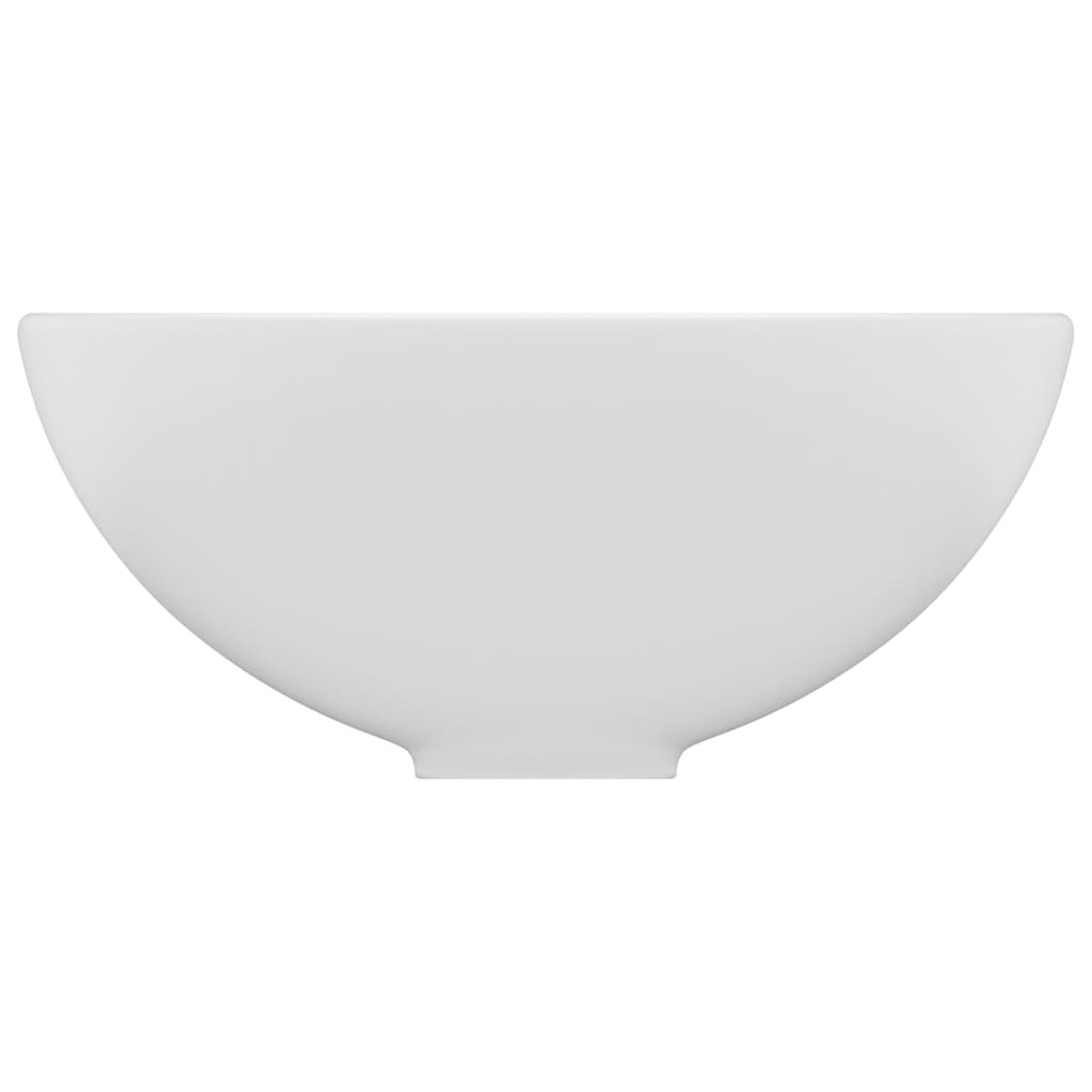 vidaXL Round Wash Basin 32.5x14 cm Ceramic Matte White