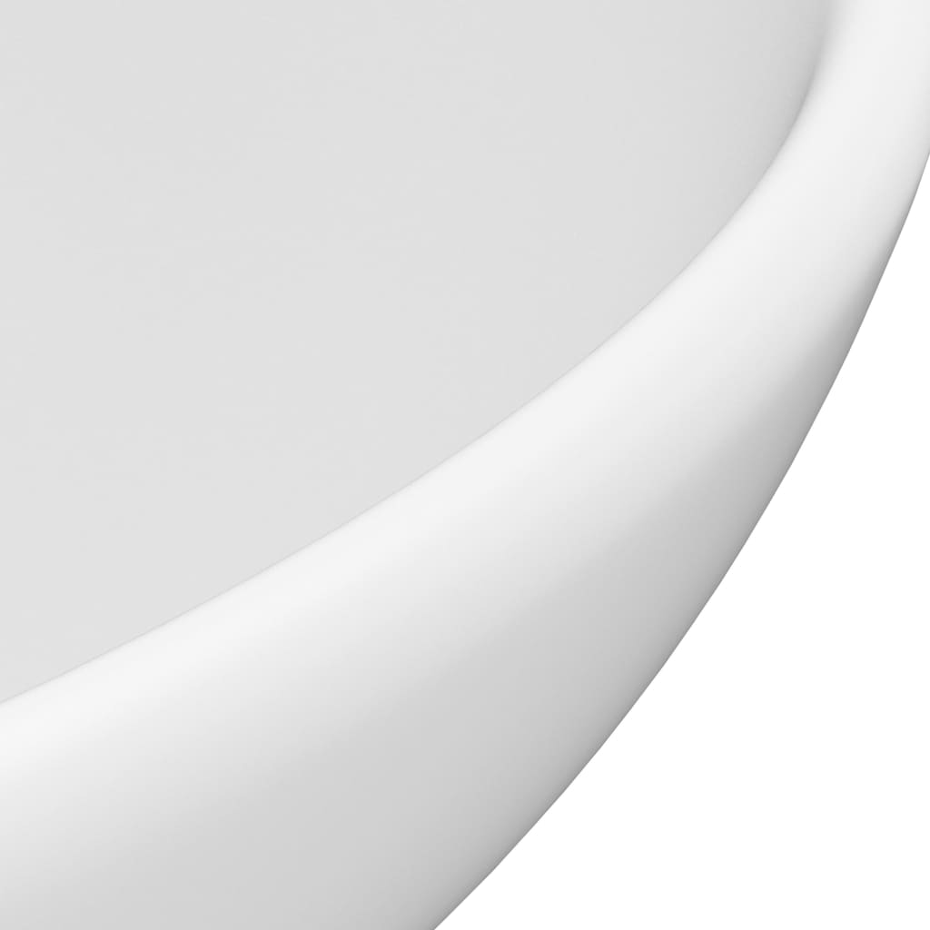 vidaXL Round Wash Basin 32.5x14 cm Ceramic Matte White