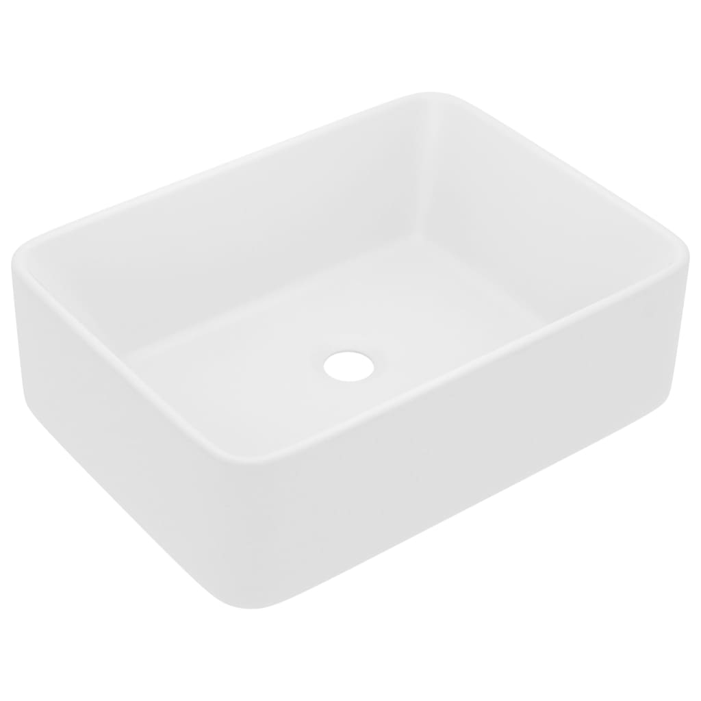 vidaXL Wash Basin 41x30x12 cm Ceramic Matt White