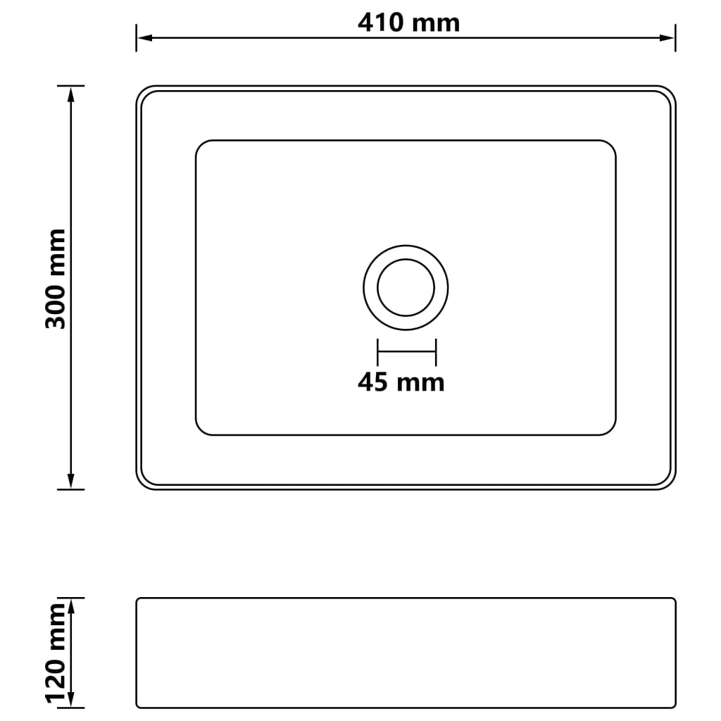 vidaXL Wash Basin 41x30x12 cm Ceramic Matt White