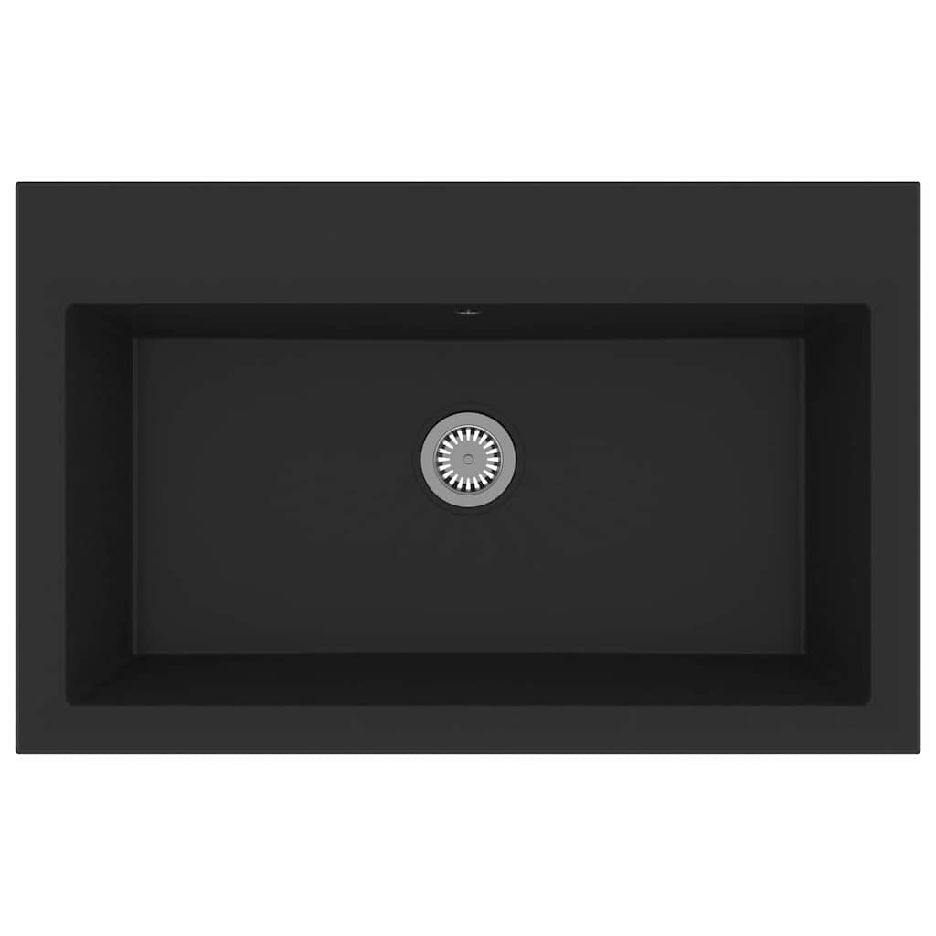 vidaXL Kitchen Sink Black 79 x 50 x 31 cm Quartz and Resin