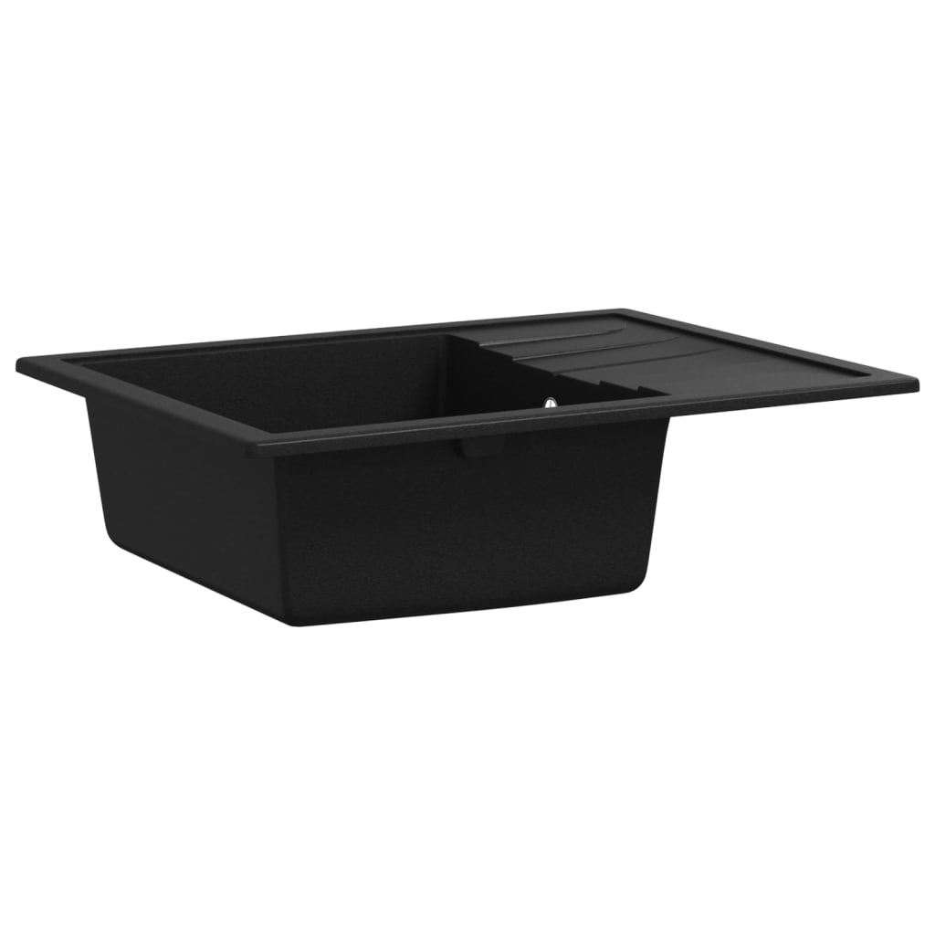 vidaXL Sink with Overflow Hole Oval Granite Black