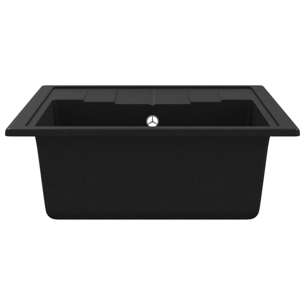 vidaXL Sink with Overflow Hole Oval Granite Black