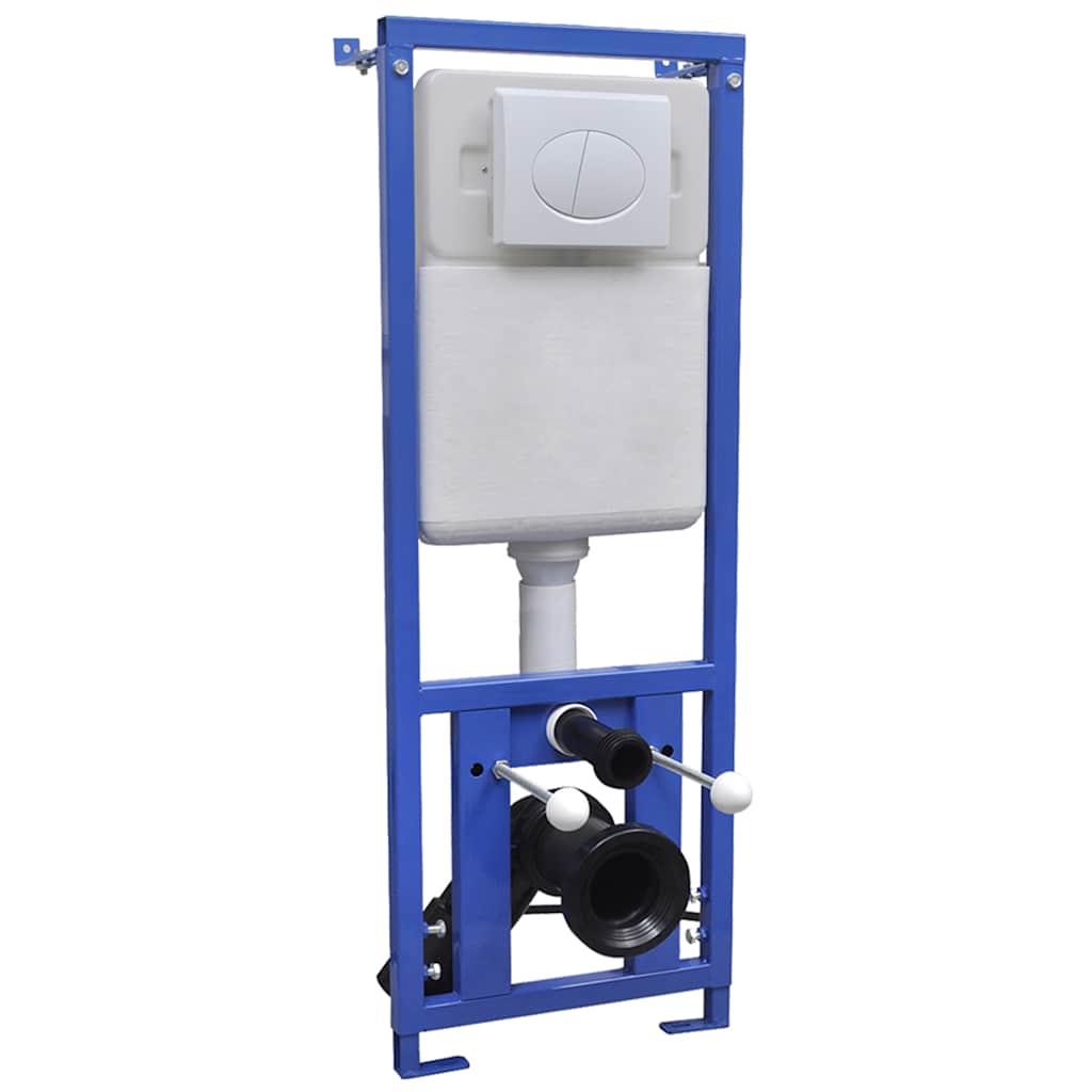 vidaXL Hangend toilet randloos met verborgen stortbak keramiek wit