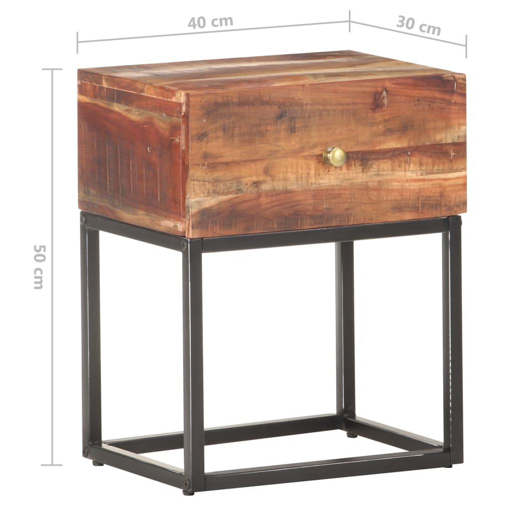 vidaXL Nightstand 40x30x50 cm rough acacia wood