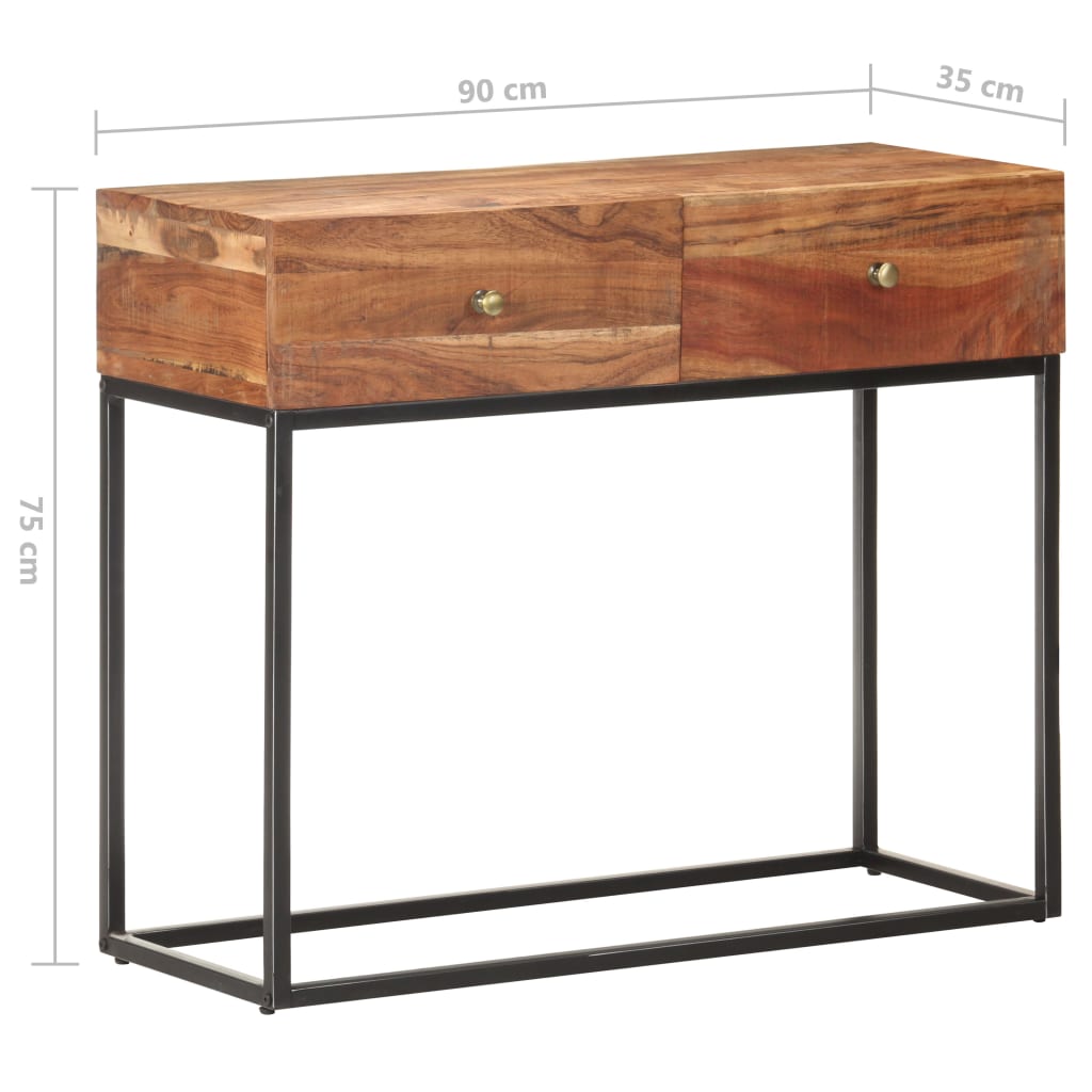 vidaXL Wandtafel 90x35x75 cm ruw acaciahout