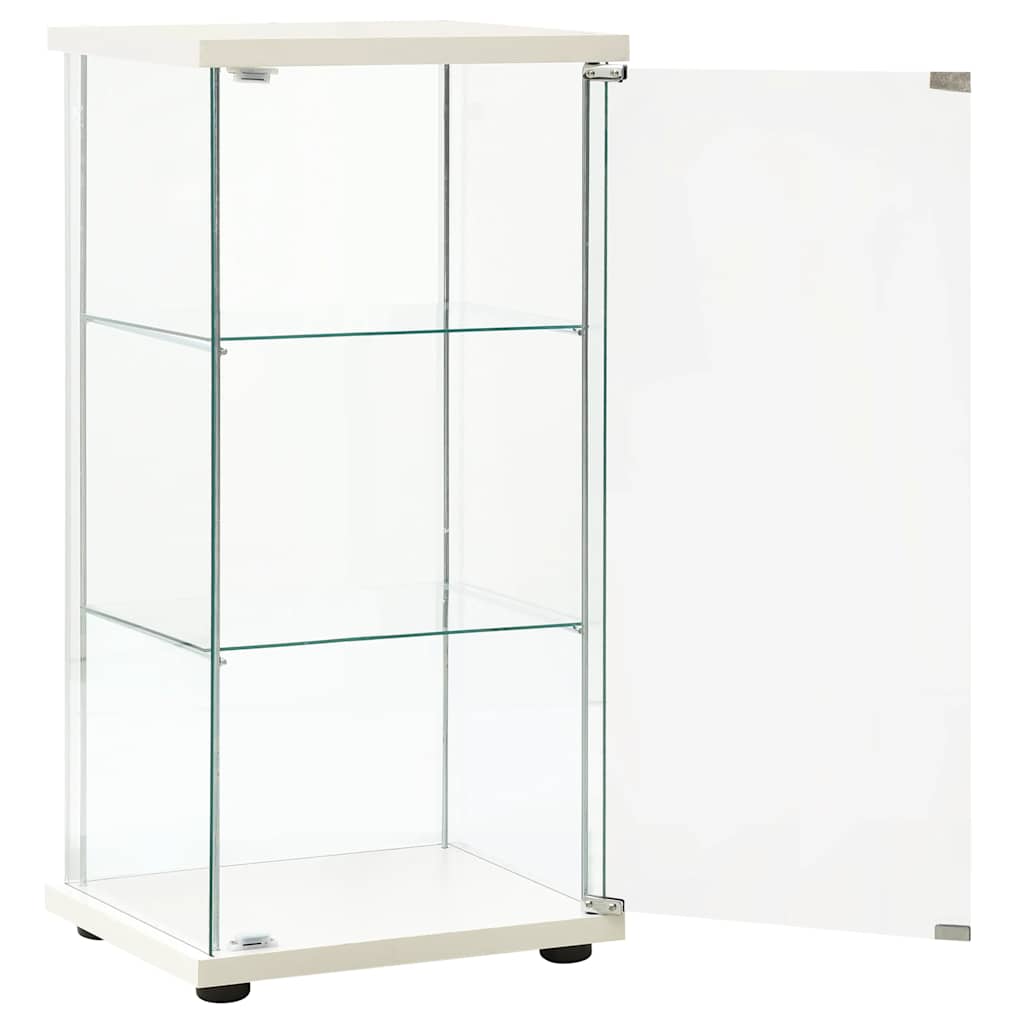 vidaXL Vitrinekast gehard glas wit