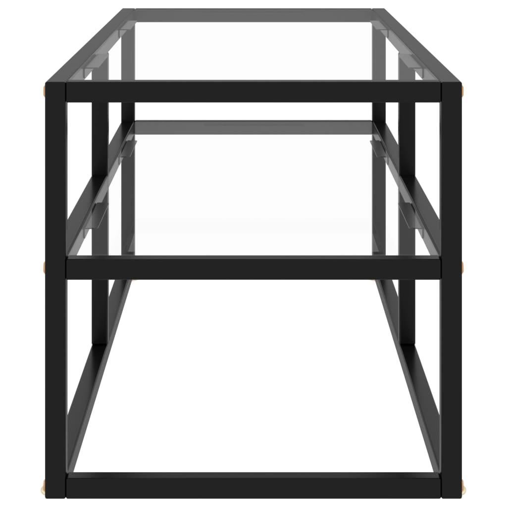 vidaXL Tv-meubel met gehard glas 100x40x40 cm zwart