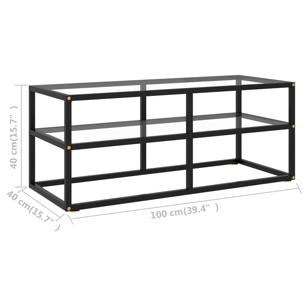 vidaXL Tv-meubel met gehard glas 100x40x40 cm zwart