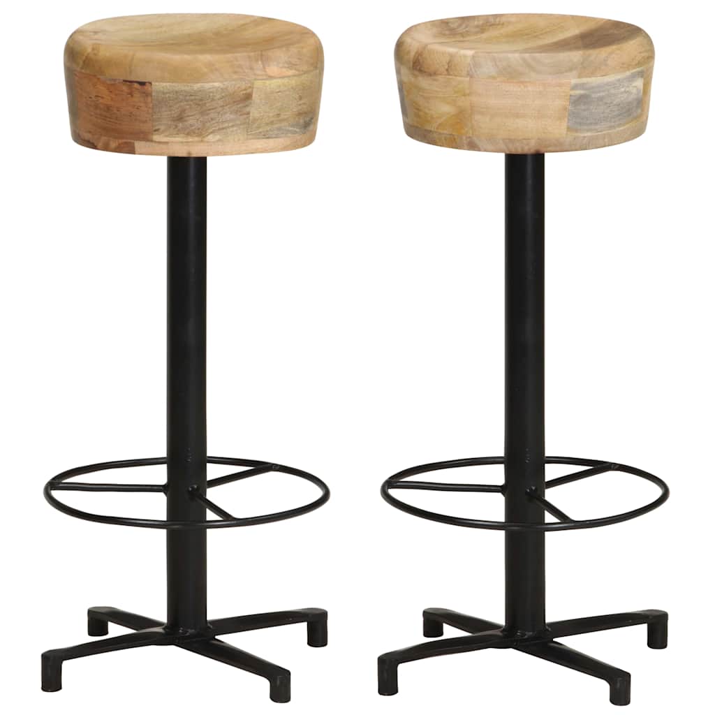 vidaXL Barkrukken 2 st 76 cm massief mangohout