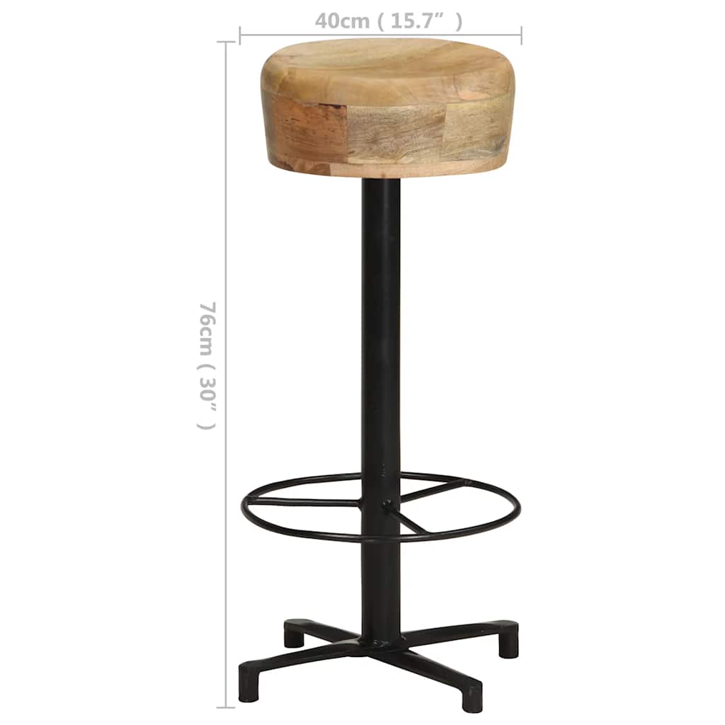 vidaXL Barkrukken 2 st 76 cm massief mangohout