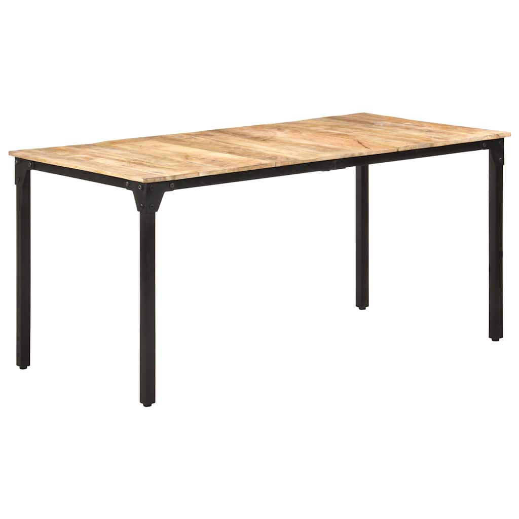 vidaXL Eettafel 160x80x76 cm ruw mangohout