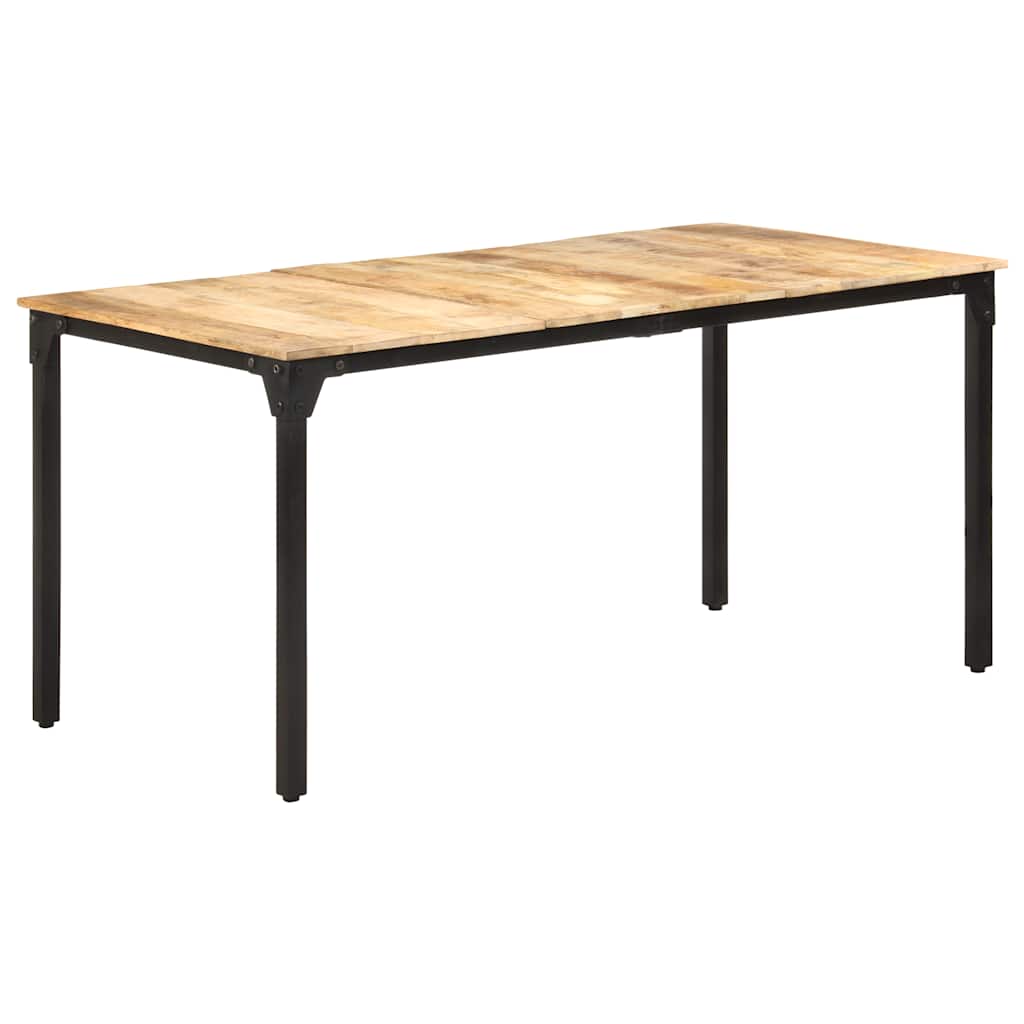 vidaXL Eettafel 160x80x76 cm ruw mangohout