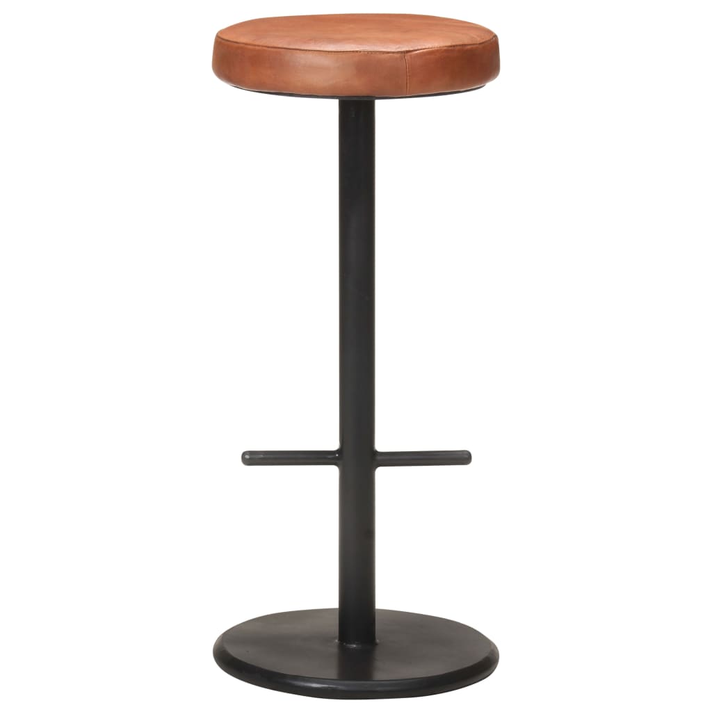 vidaXL Bar Stools 2 pcs Genuine Leather Brown