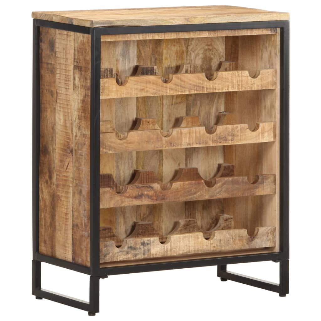 vidaXL Wijnkast 62x33x78,5 cm ruw mangohout