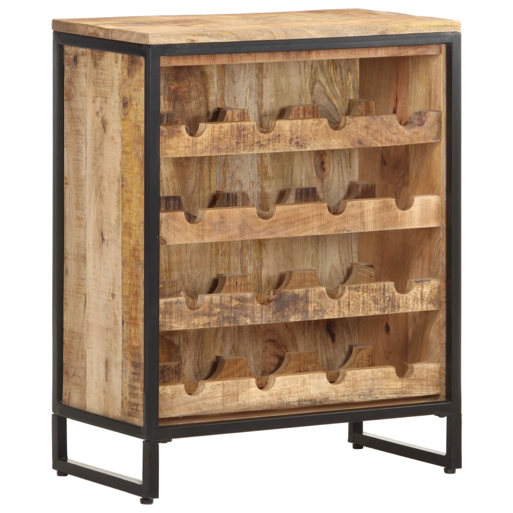 vidaXL Wijnkast 62x33x78,5 cm ruw mangohout