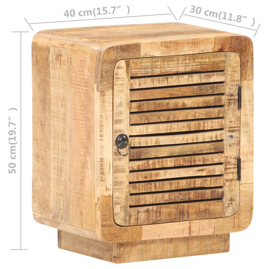 vidaXL Nachtkastje 40x30x50 cm ruw mangohout