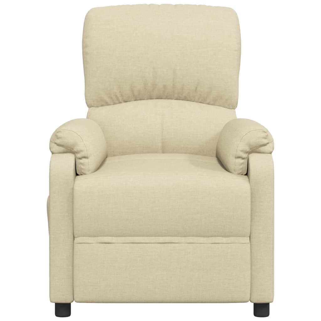vidaXL Fauteuil verstelbaar stof crèmekleurig