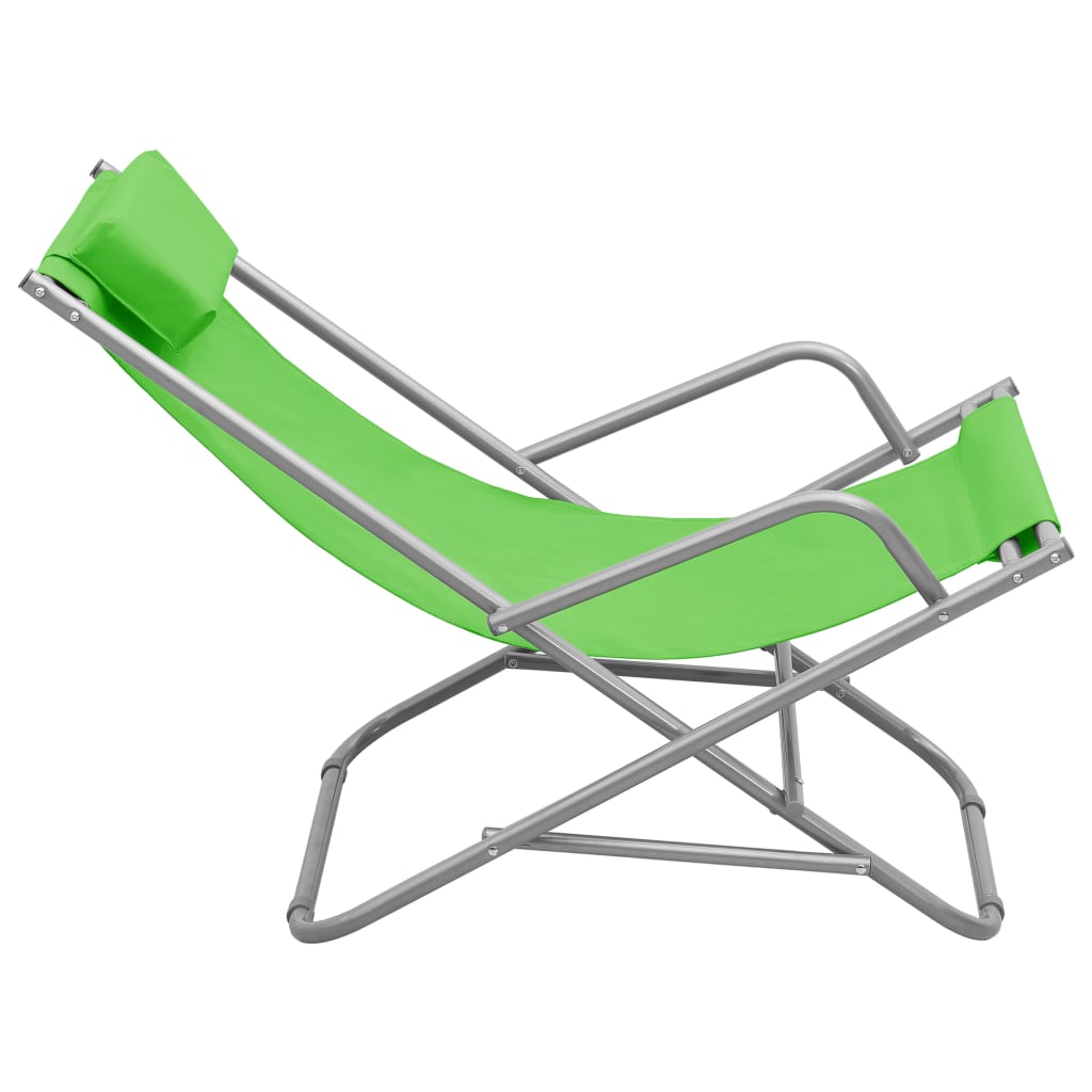 vidaXL Klapstoelen 2 st staal groen
