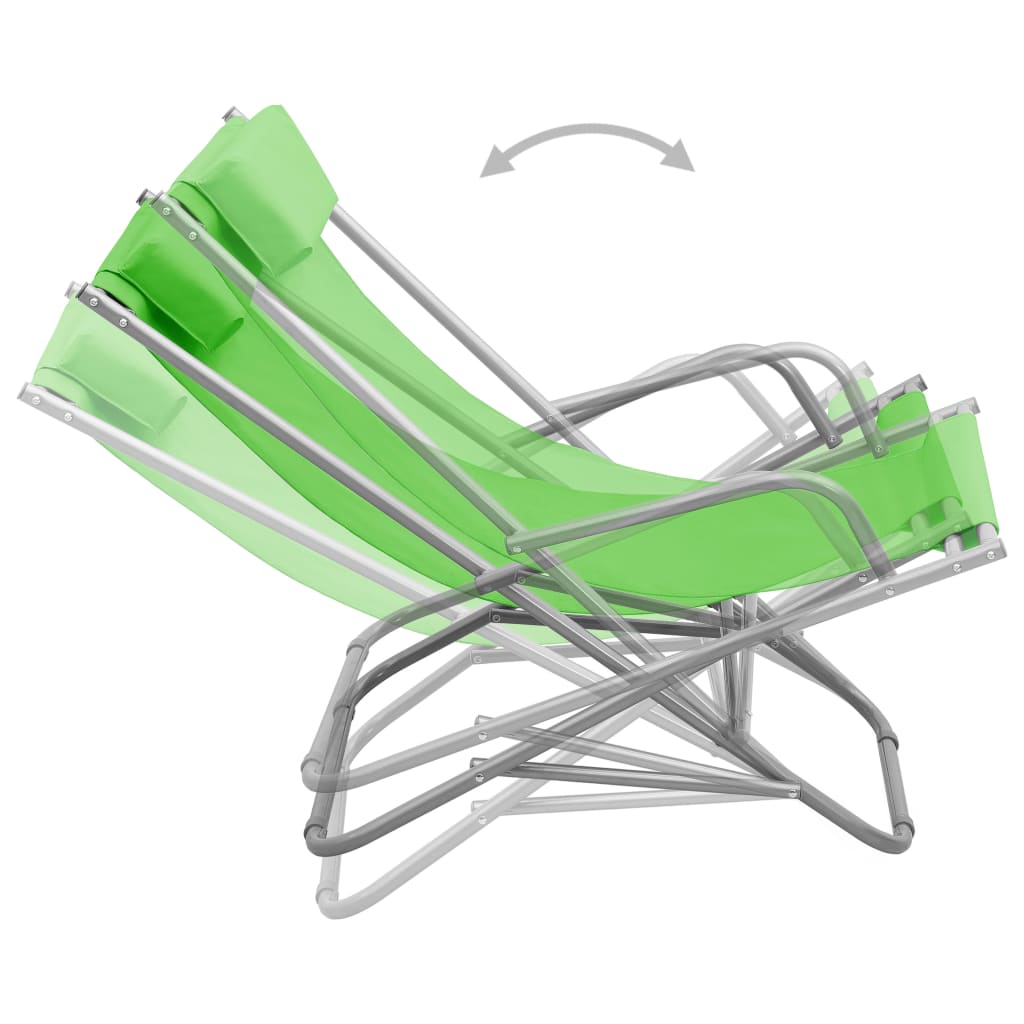 vidaXL Klapstoelen 2 st staal groen