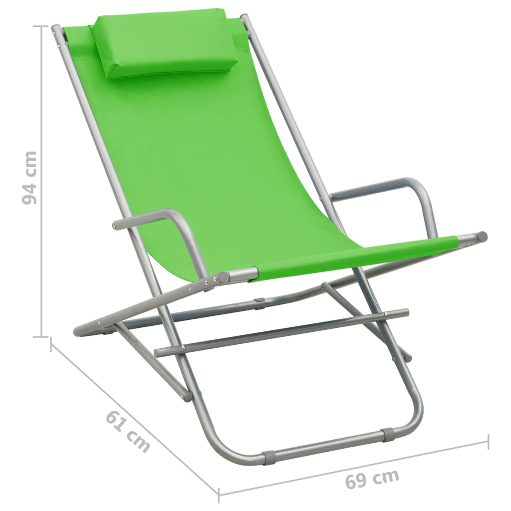vidaXL Klapstoelen 2 st staal groen