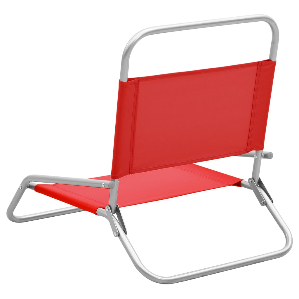 vidaXL Strandstoelen 2 st inklapbaar stof rood