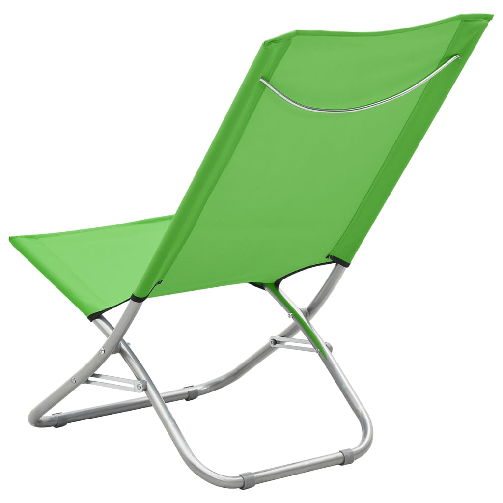 vidaXL Strandstoelen 2 st inklapbaar stof groen