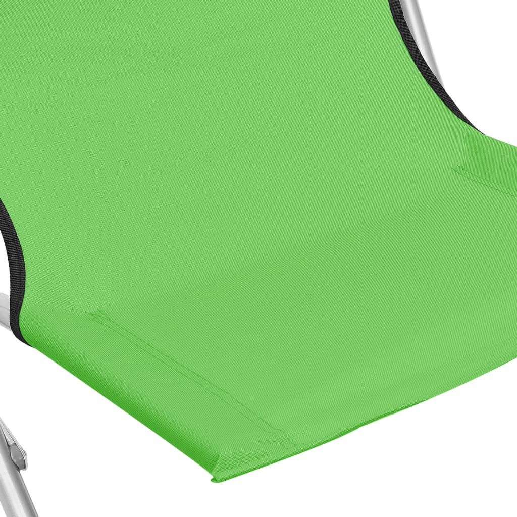 vidaXL Strandstoelen 2 st inklapbaar stof groen