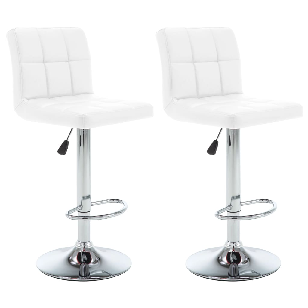 vidaXL Bar Stools 2 pcs artificial leather white