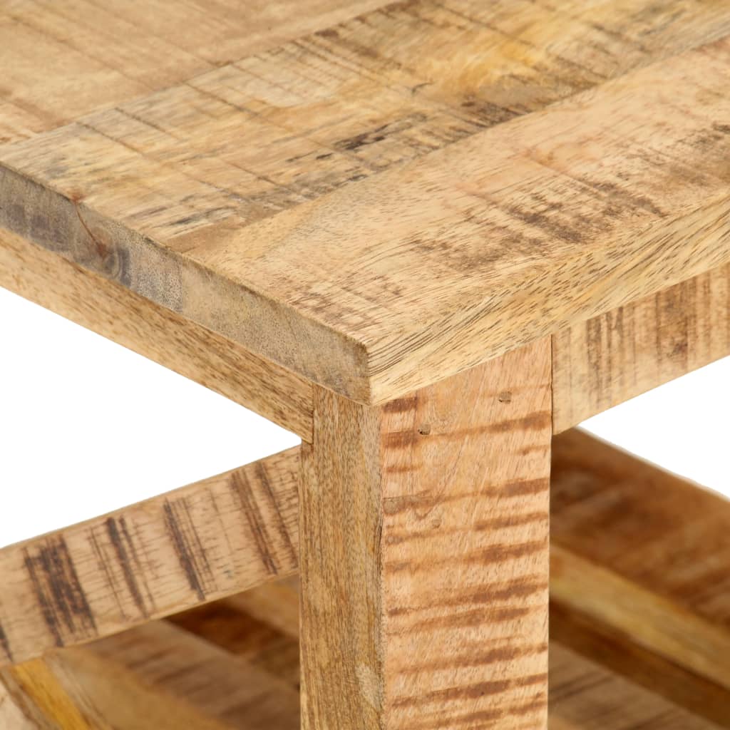 vidaXL Bijzettafel op wieltjes 40x40x42 cm ruw mangohout