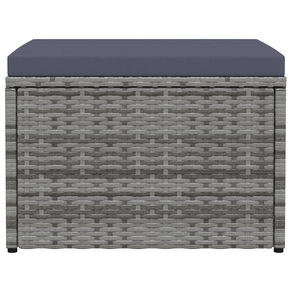 vidaXL Banque de jardin avec coussins en poly rotin gris