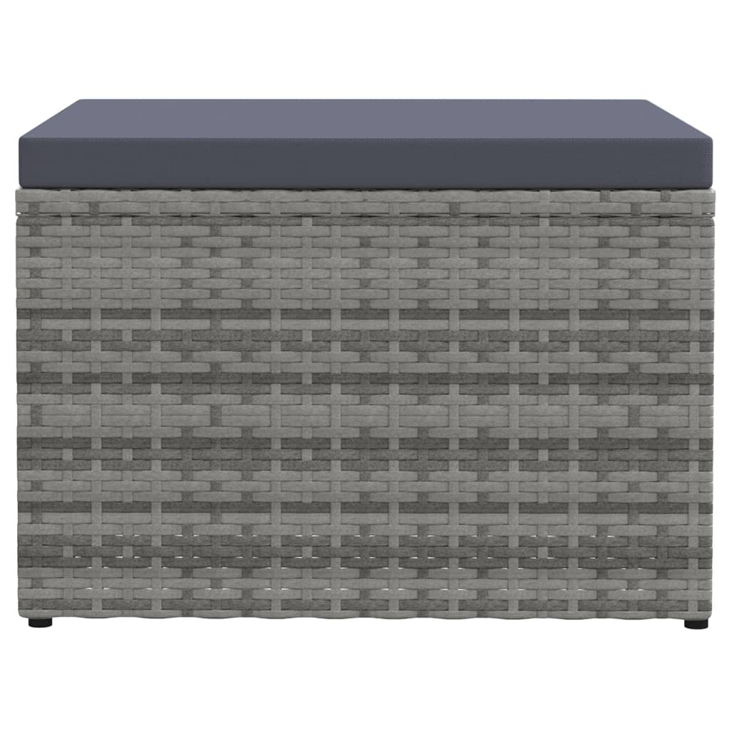 vidaXL Banque de jardin avec coussins en poly rotin gris
