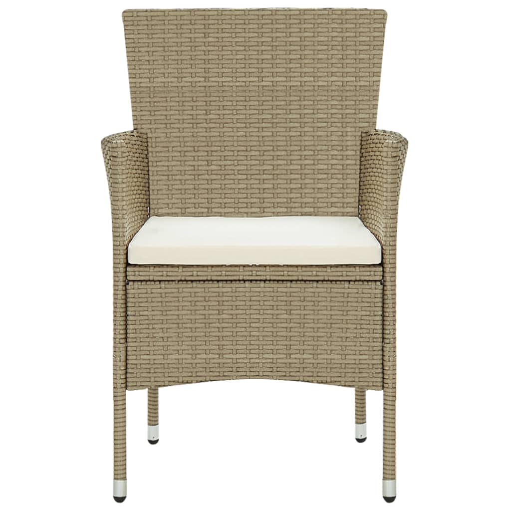 vidaXL Tuinstoelen 2 st poly rattan beige