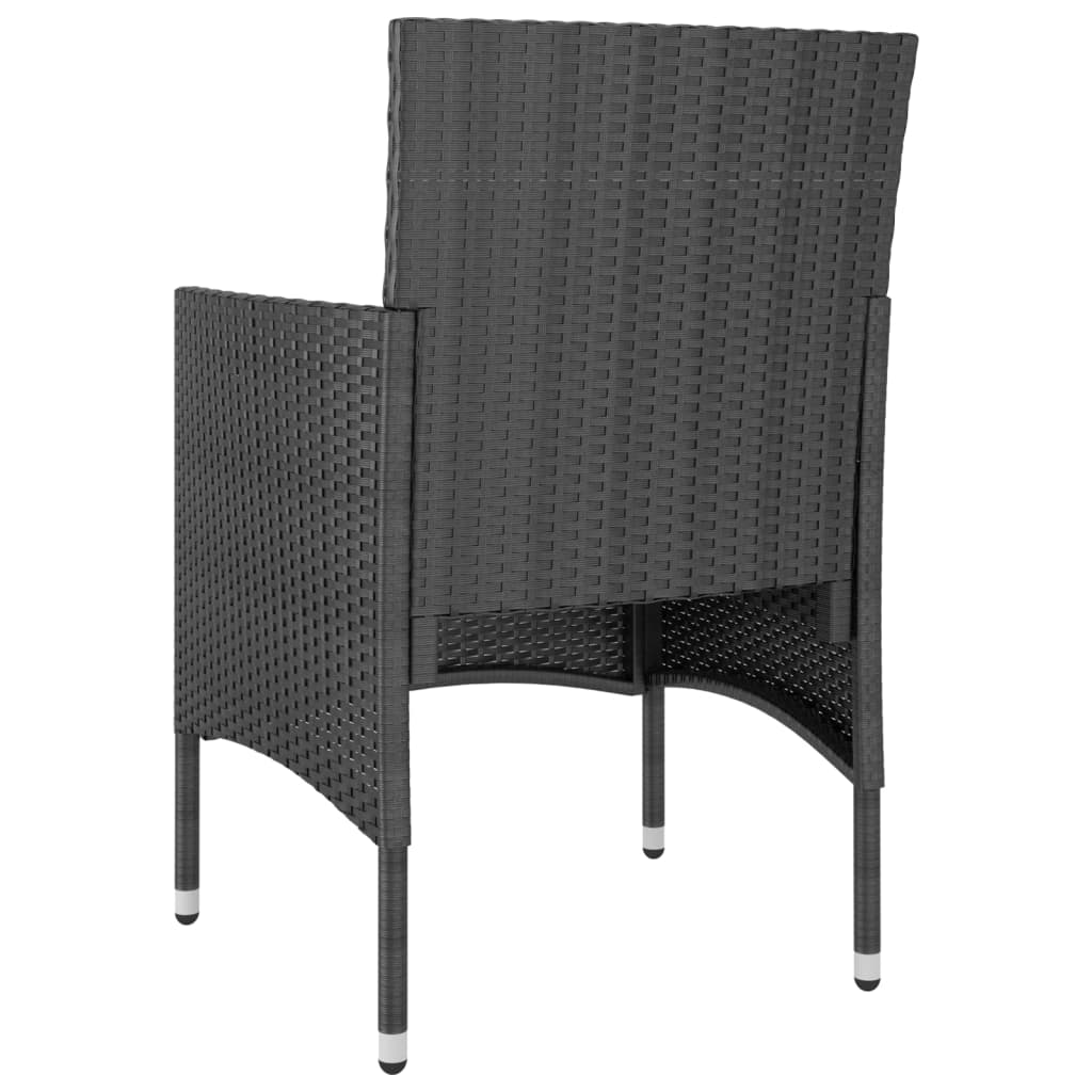 vidaXL 4-delige Tuinstoel- et voetenbankset rotin noir